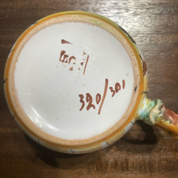 Vintage Collectibles Faone Scardin Italian
Pottery Mug Numbered
320/301 FS Italy - Picture 5 of 7